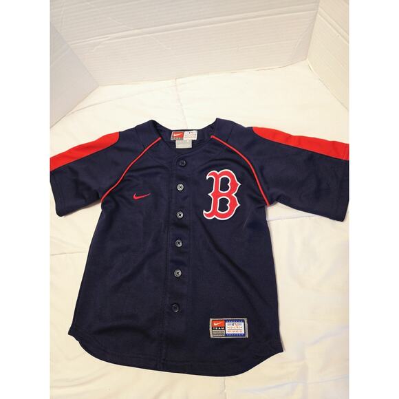 Nike Boston Red Sox Toddler 4t Baseball Jersey MLB Blue Stitched Logo Fan Game - Picture 1 of 9